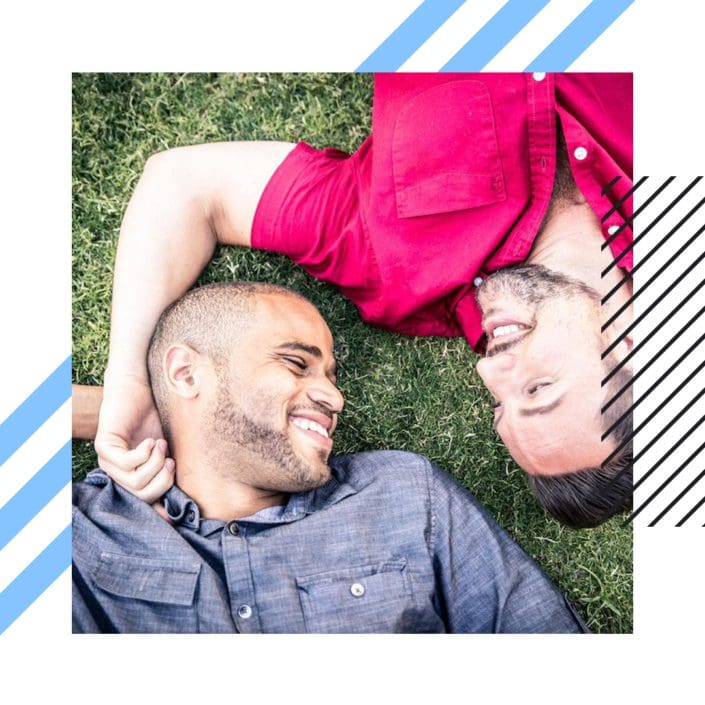 Happy Gay Couple 13 - Laying In Grass Embracing
